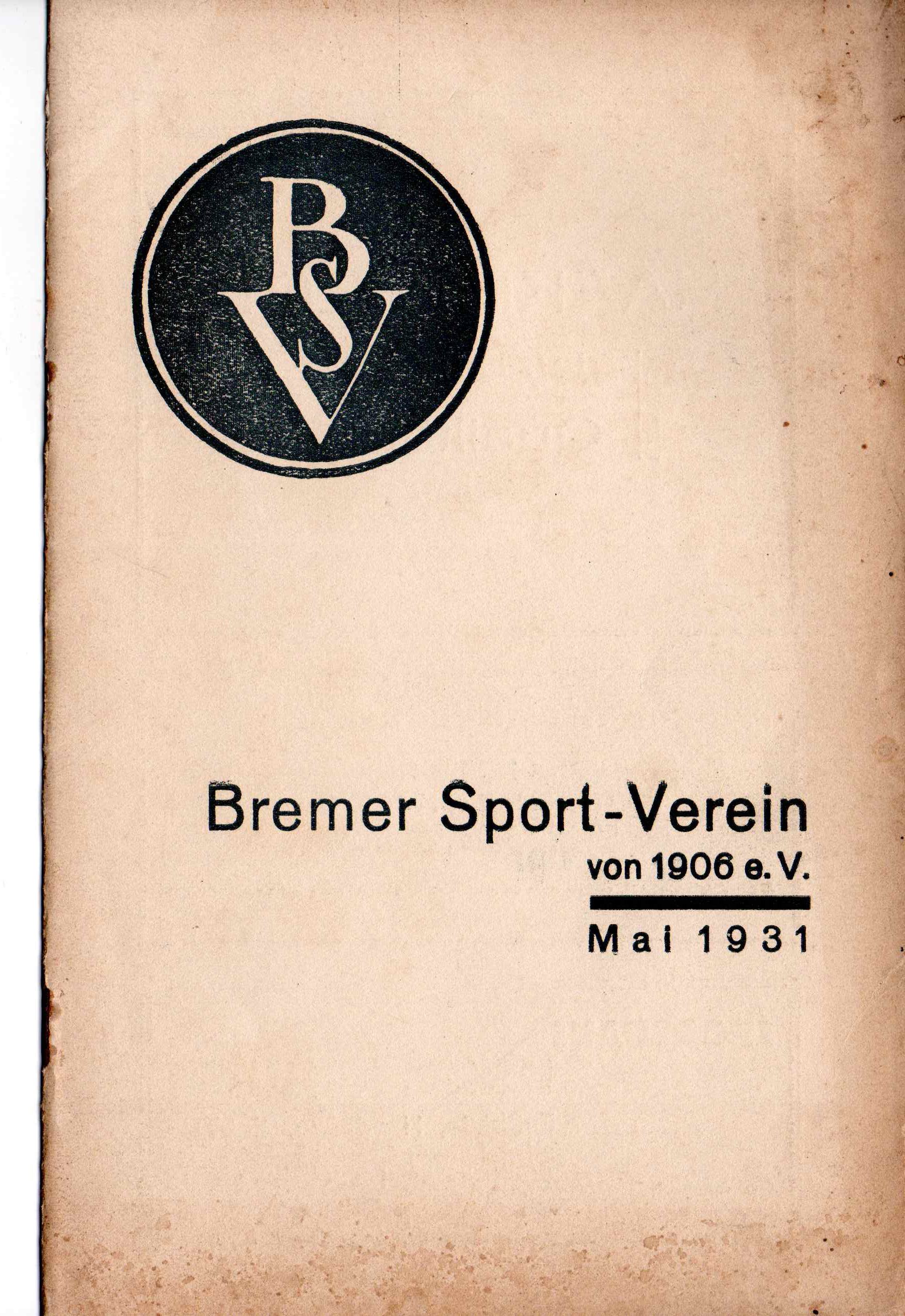 Vereinszeitung Mai 1931
