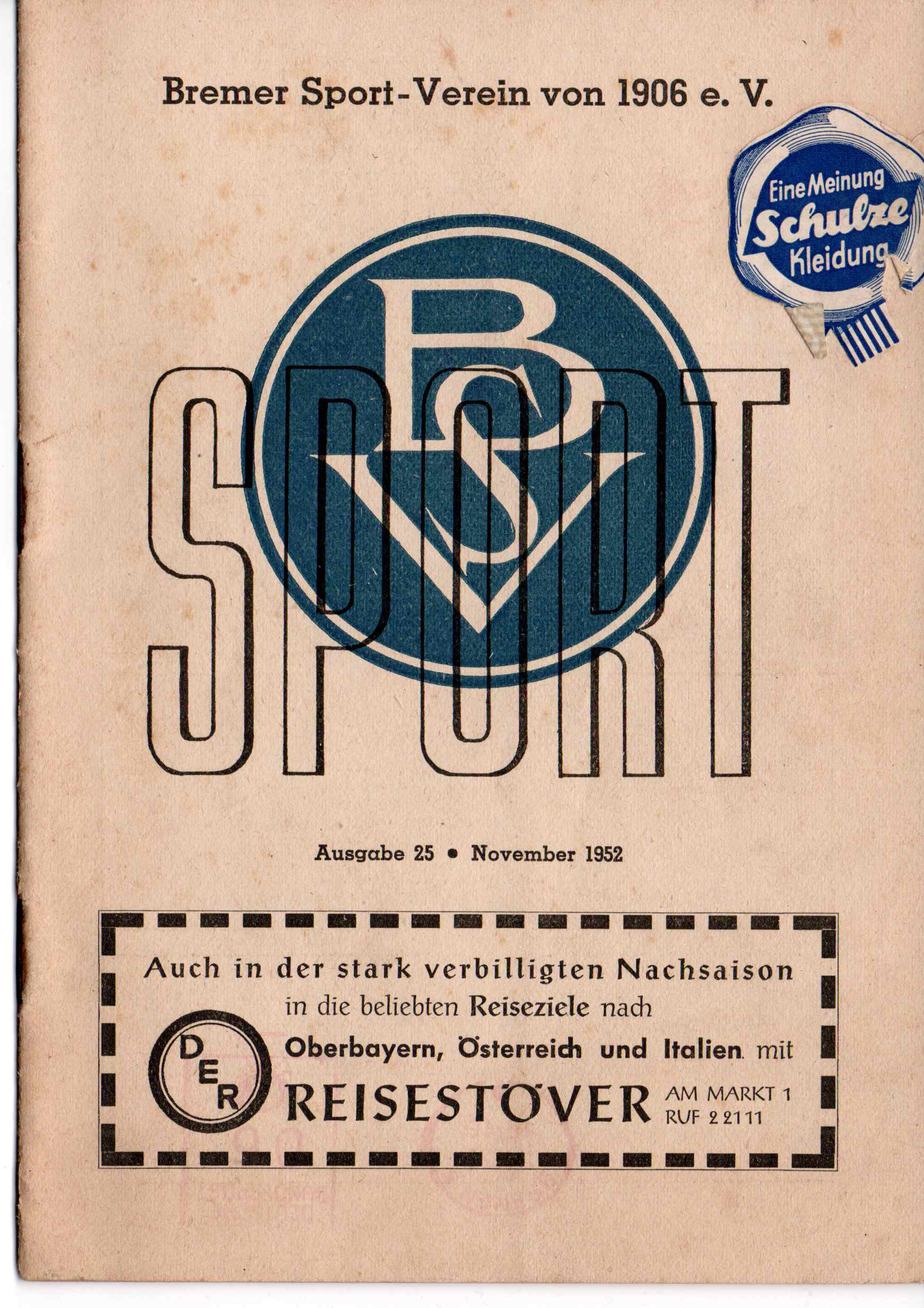 Vereinszeitung November 1952