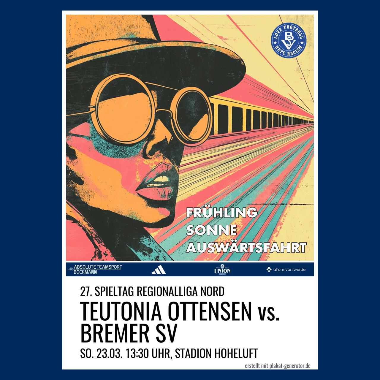 Spieltagsposter: Frühling. Sonne. Auswärtsfahrt!