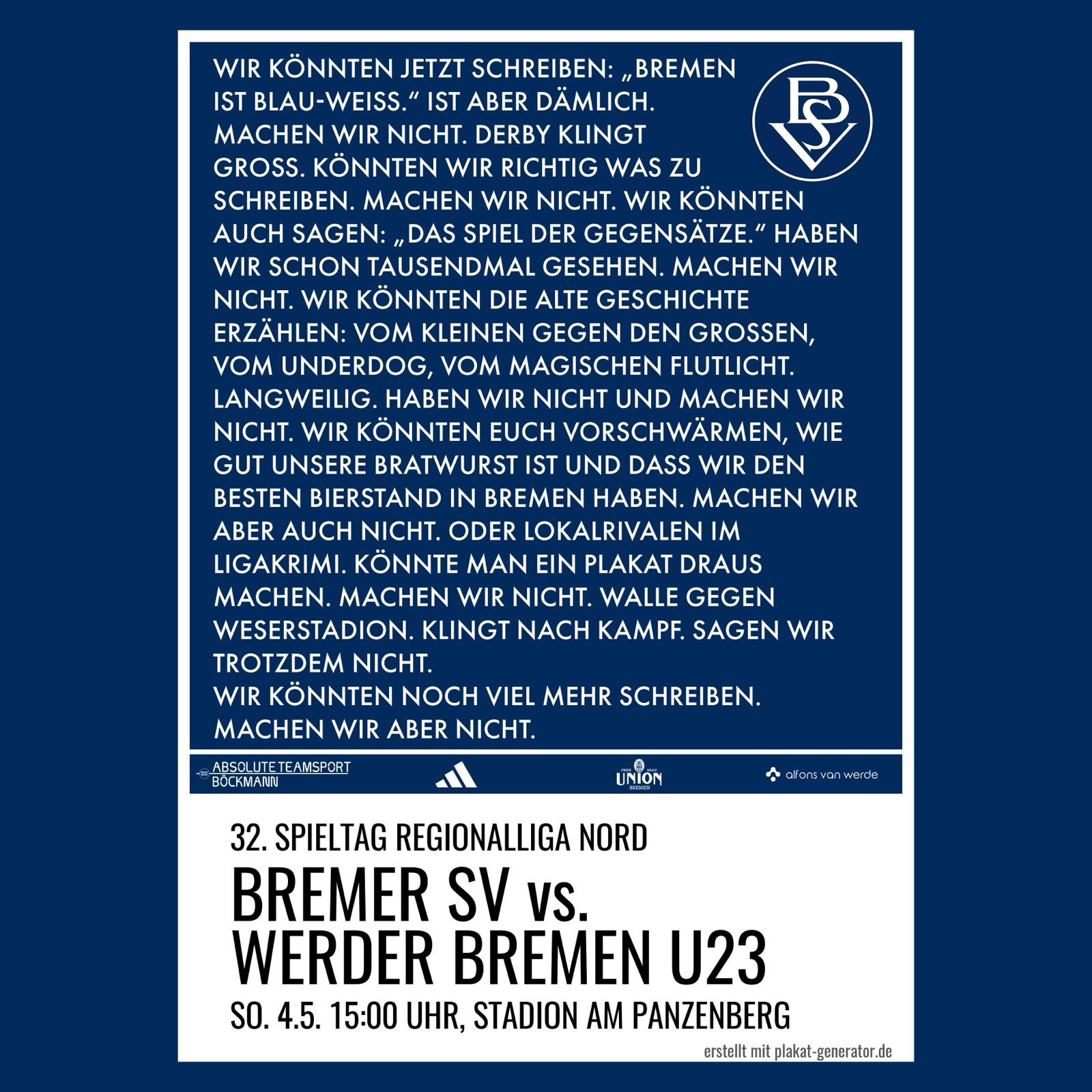 Spieltagsposter: Auf der Suche nach der verlorenen Form