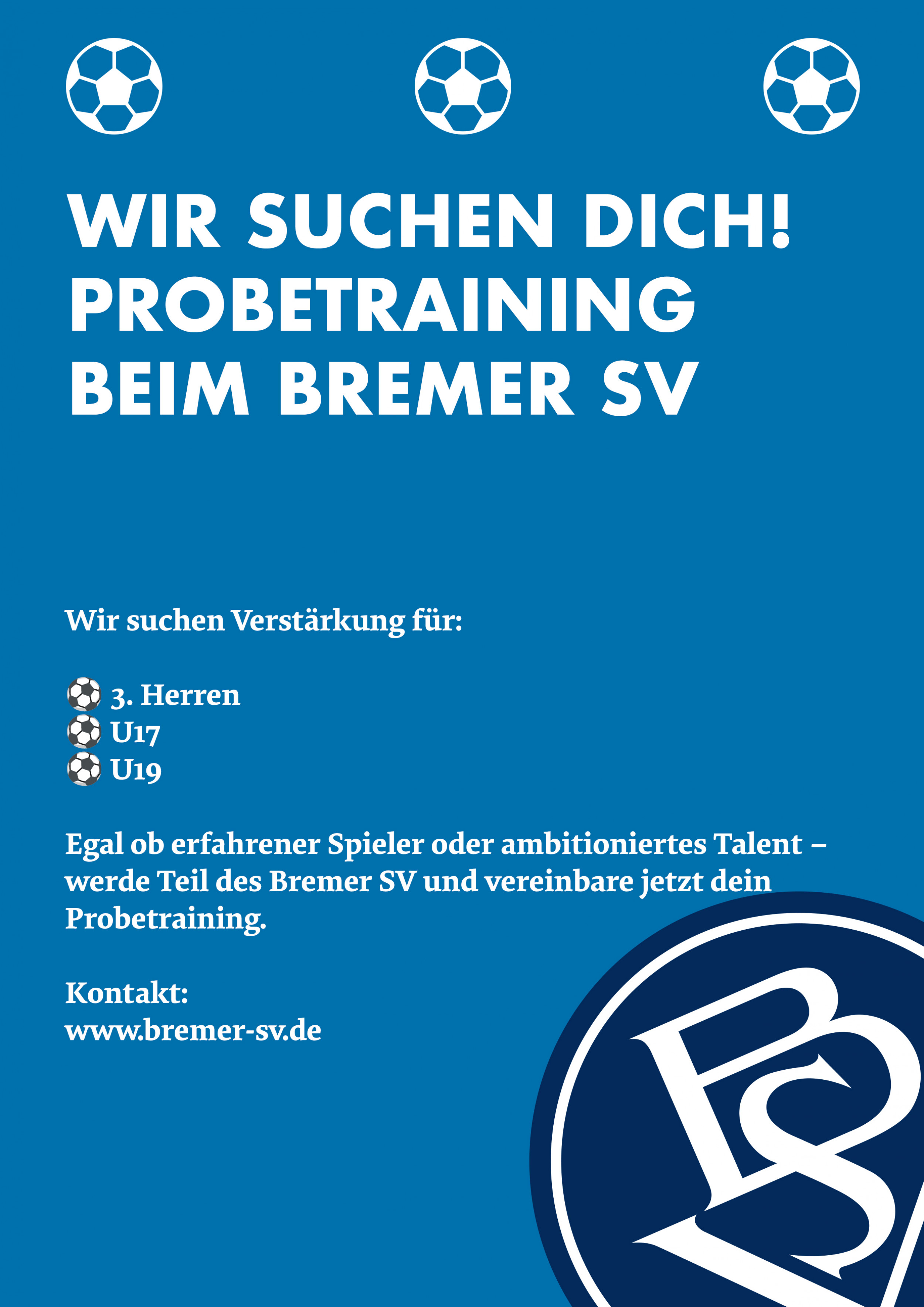 Bremer SV sucht Verstärkung – Jetzt Probetraining vereinbaren!